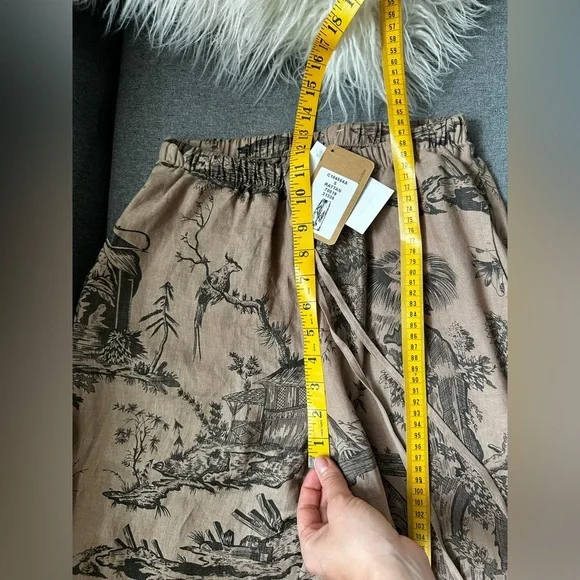 Kleen Women’s Pants Linen Crop Wide Leg Black Pull On Pockets Size S NWT - Picture 9 of 11